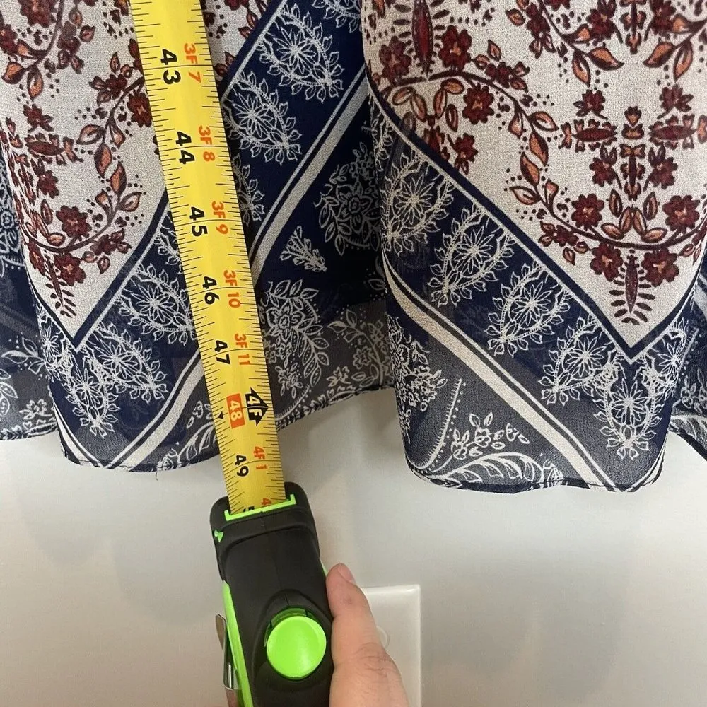 MISA Los Angeles Blue Sleeveless Tie Strap Smocked Neck Maxi Dress Size Medium - Image 14