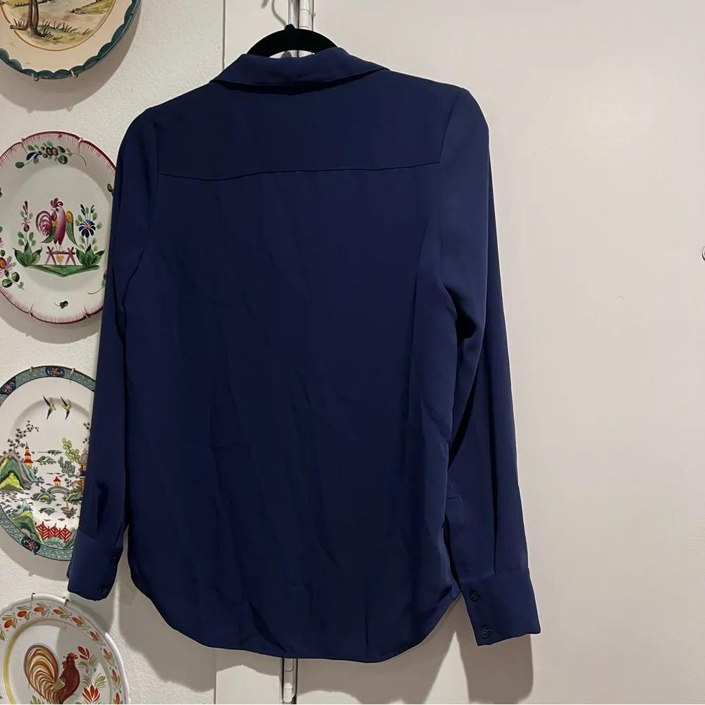 Aritzia Babaton Navy Professor Blouse - Image 6