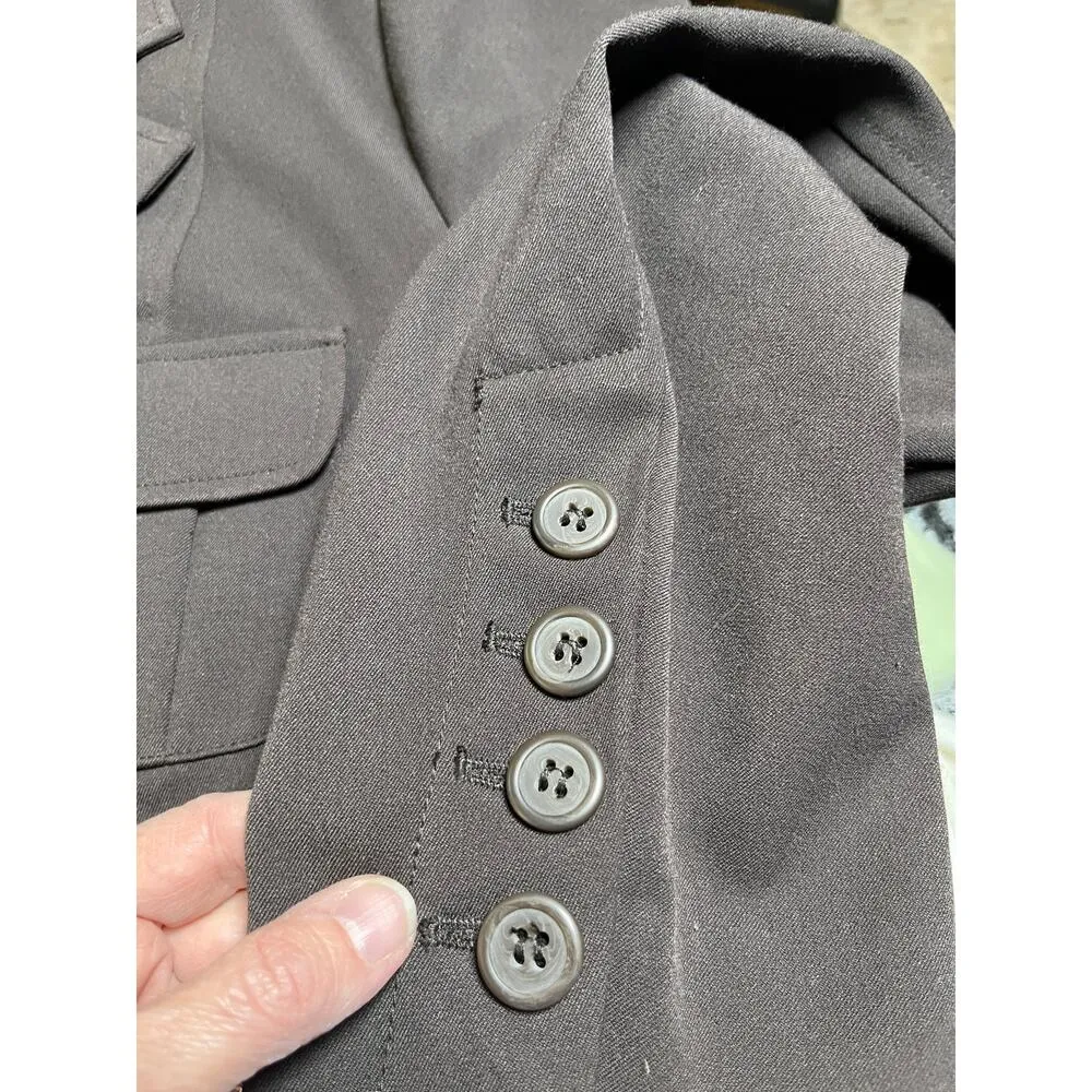 Lane Bryant‎ 18 Blazer Brown Stretch Button Front Jacket Career Workwear Pockets - Image 7