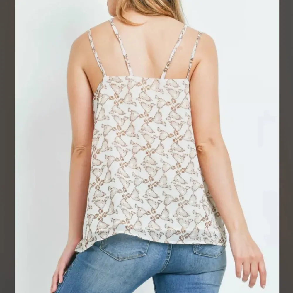 Entro Bird Print Strappy Tank - Medium - Image 4