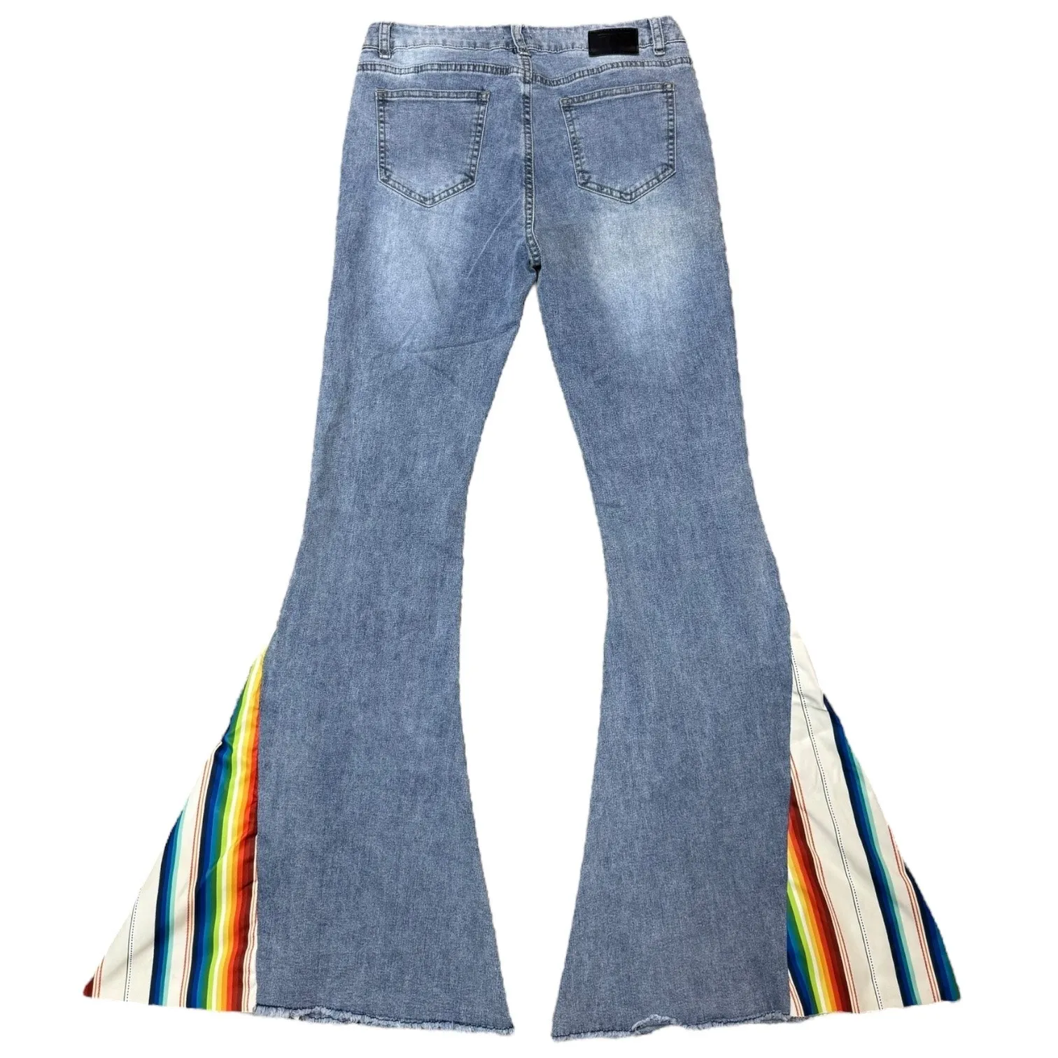 L&B Mid Rise Light Wash Serape Flare 6 - Image 3