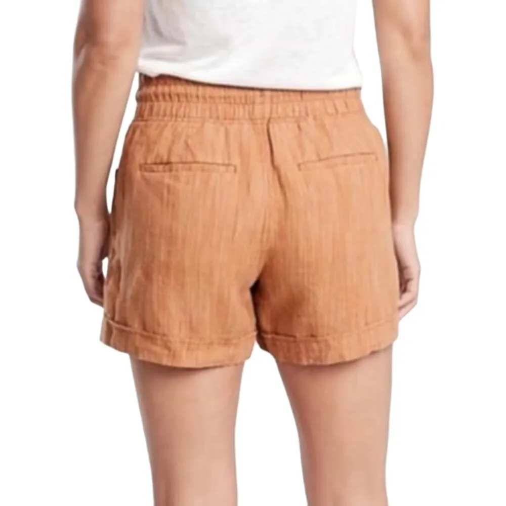 Athleta Cabo Linen Textured 4" Short in Brown, Size 26​​​ - Image 2