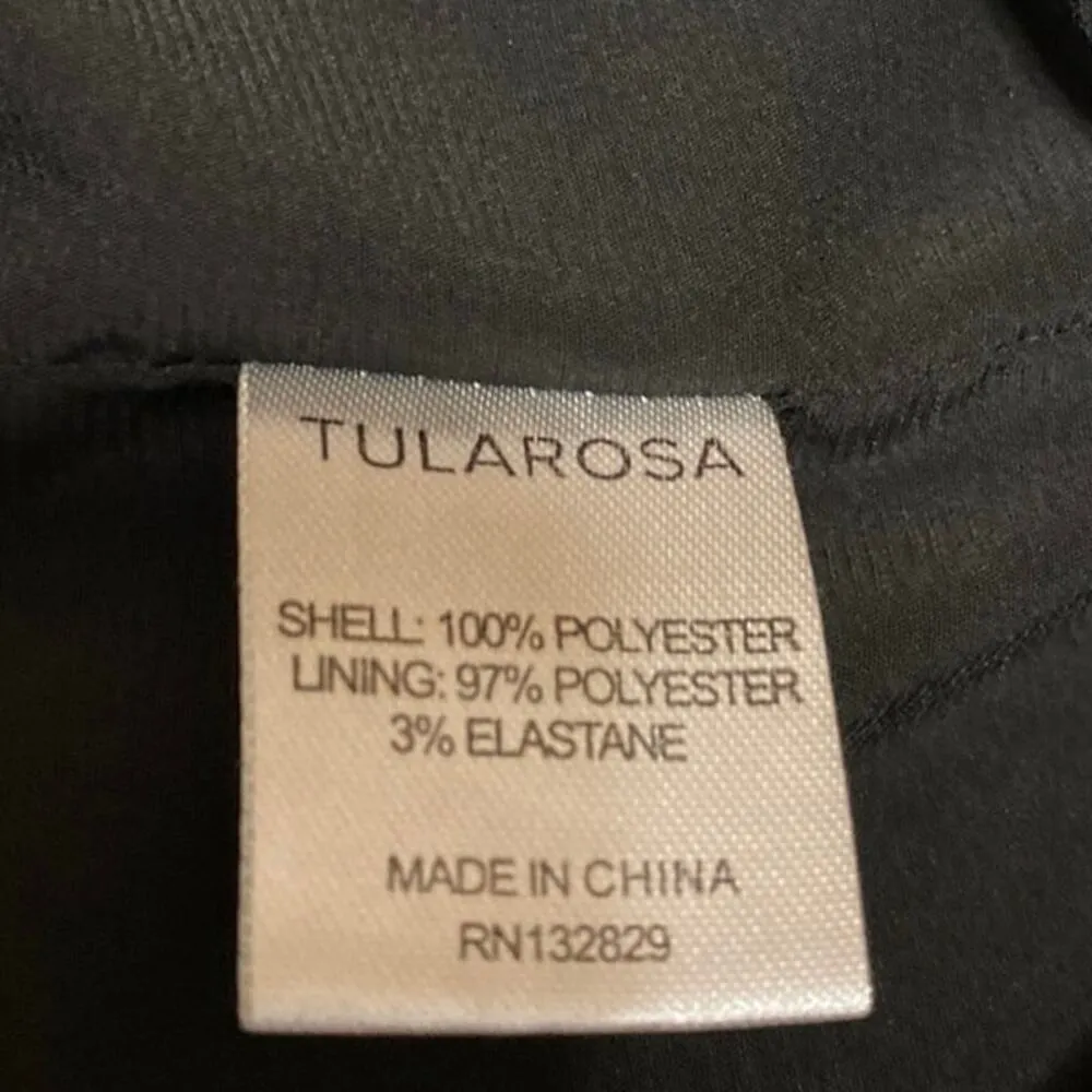 Tularosa Winnie Black Ruffle Plunge Tie V-neck Long Sleeve Peplum Blouse Top XS - Image 4