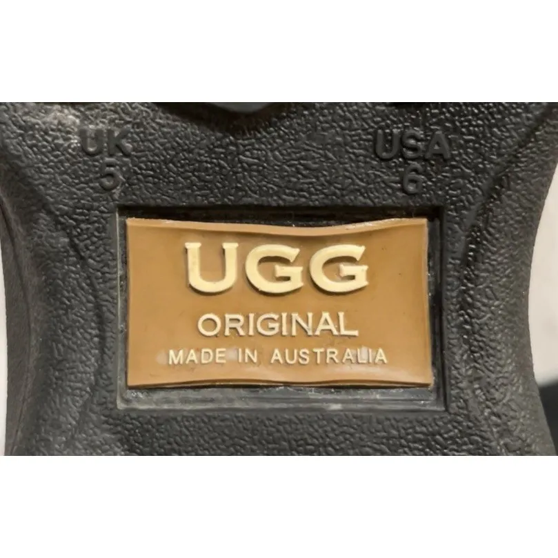 UGG Australia Tall Classic Tasman Braid Black Leather Sheepskin Boots Womes 6M Size 6 - Image 4