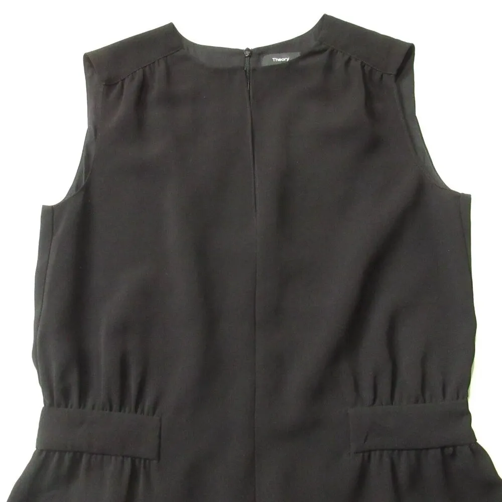 NWT Theory Shirred Jumpsuit in Black Classic Crepe Keyhole Neck Jumpsuit 6 - Image 6