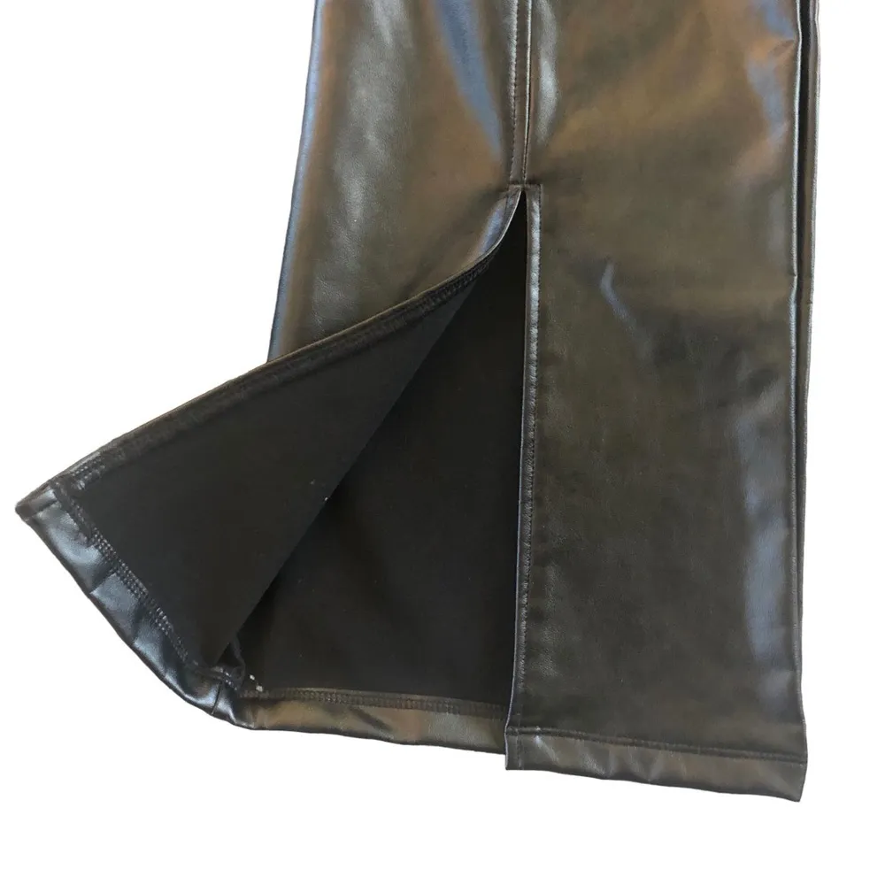 Wild Fable Faux Leather Pull In Pant XXL High Split Flare Hem Dressy 32” Inseam - Image 4