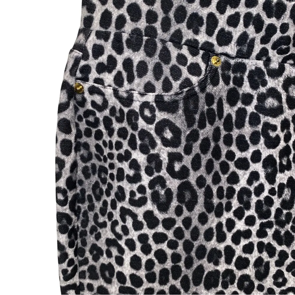 Ladies Michael Kors Snow Leopard Ponte Pants Pull-On Leggings L - Image 2