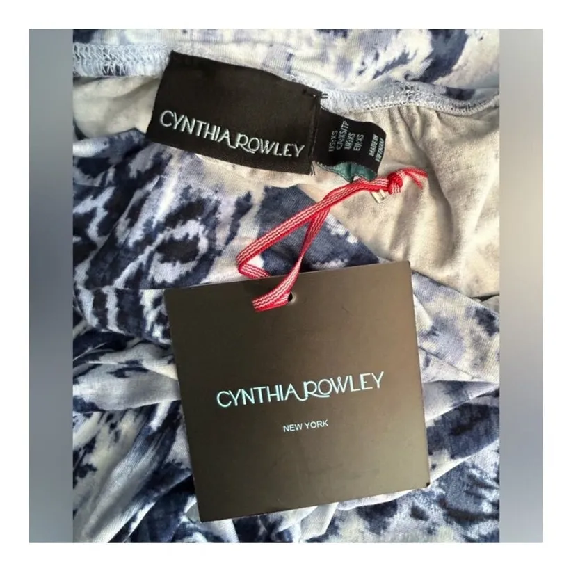 Cynthia Rowley Blue White Tie-Dye Fold Over Maxi Skirt XS NWT - Image 9