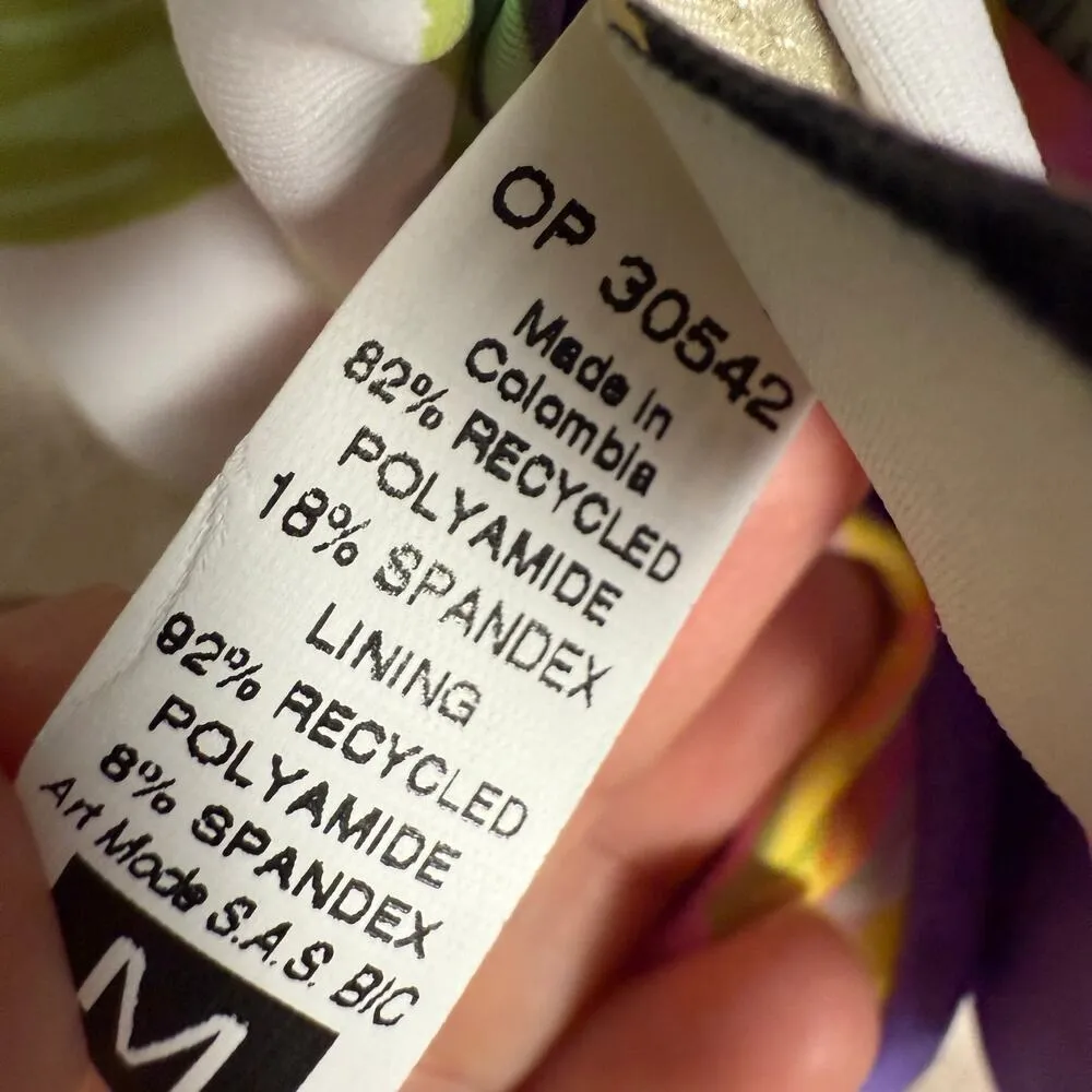 Maaji Chintz Floral Babydoll Reversible Strappy High Neck Bikini Swimsuit Top M - Image 8