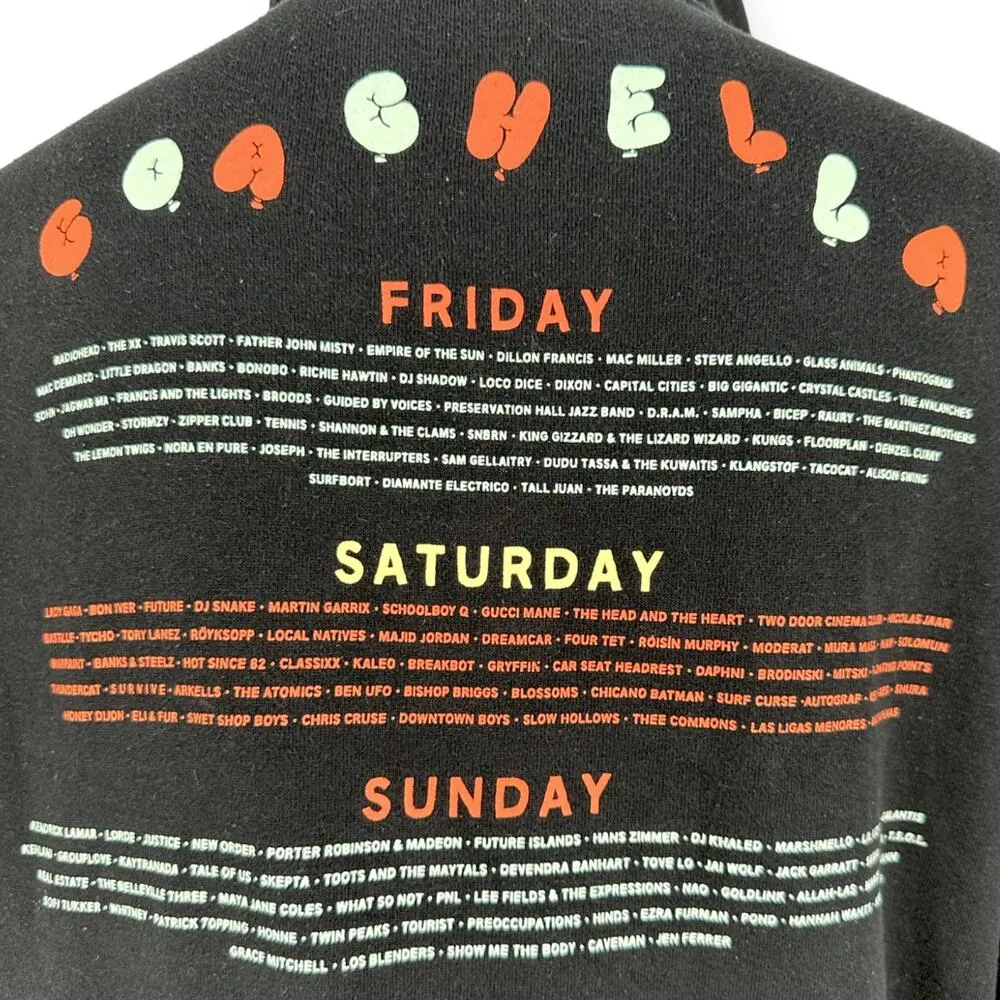 Coachella 2017 Music Festival Official Full Zip Hoodie Sweatshirt in Black Small - Image 5