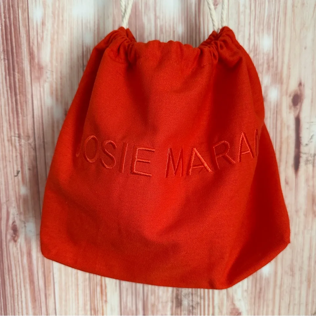Josie Maran Red Drawstring Cosmetics Pouch Bag - Image 4