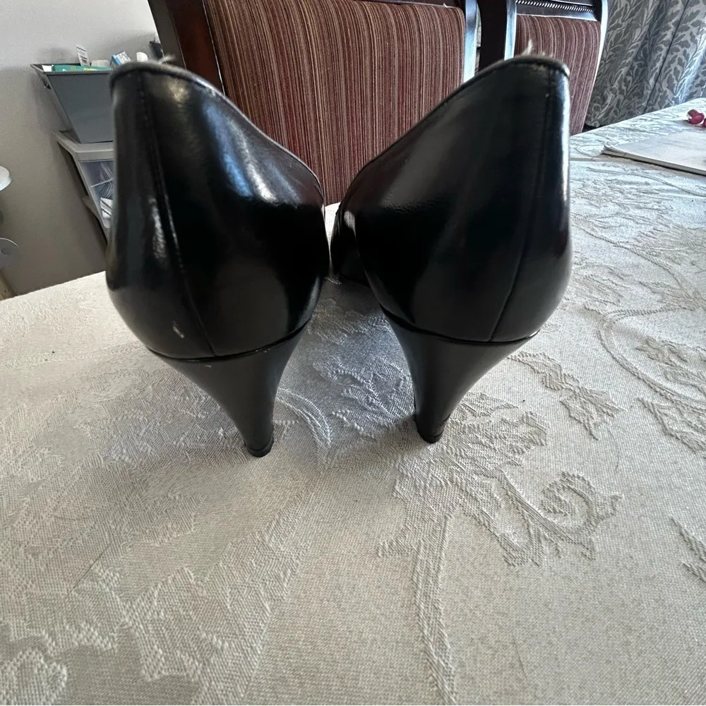 Vintage Bally of Switzerland Cora Ponte Shank Black Leather Heels Size 7.5 N - Image 7