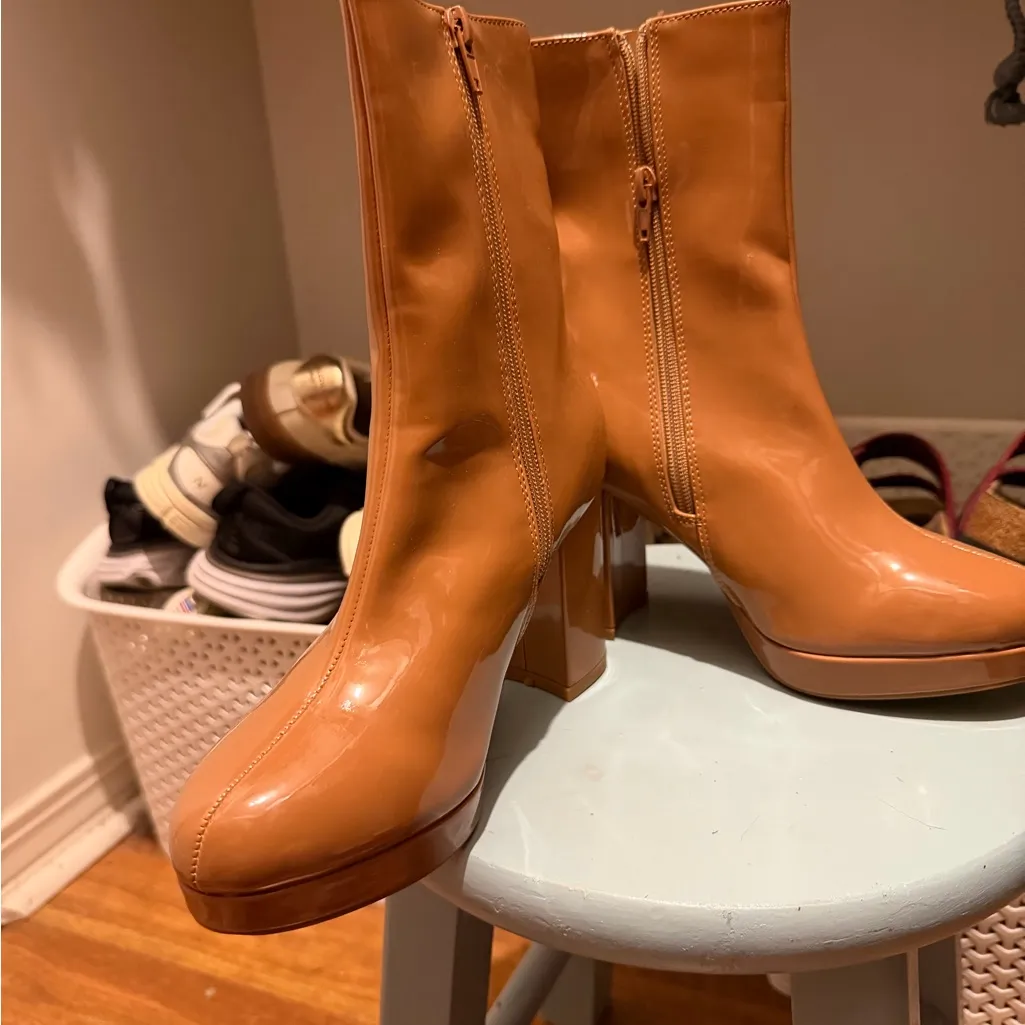 Patten leather platform Boots - Image 2