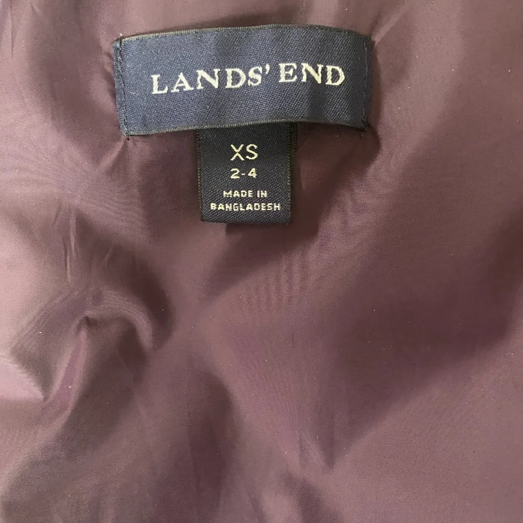 Lands' End women's purple snap sleeveless collared purple puffer vest XS 2-4 - Image 8