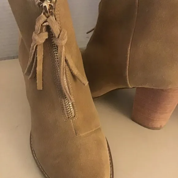 women chestnut brown suede heel boots US 8 - Image 2