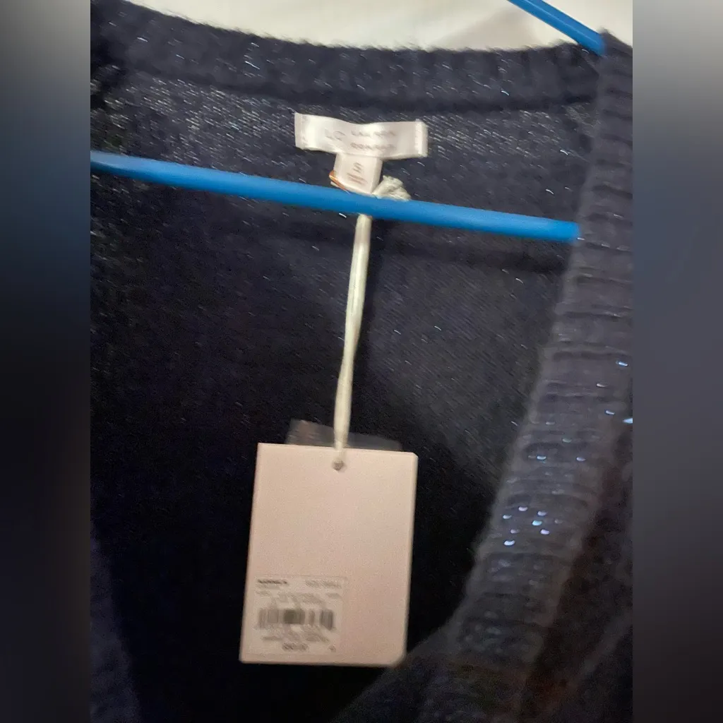 LC Lauren Conrad Women Black Sloth Sequin fun festive Sweater Size S - Image 2