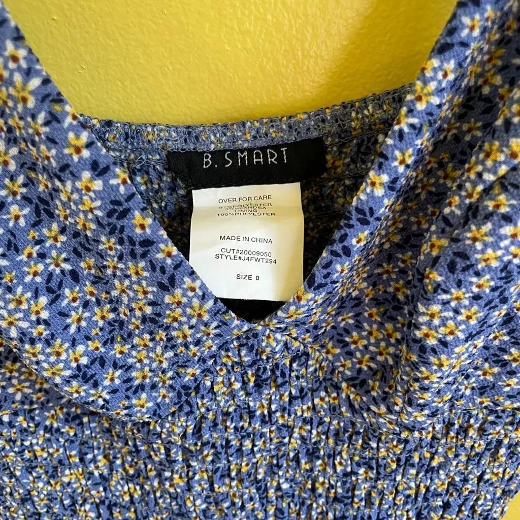 B. Smart Blue Floral Mini Dress - Image 2