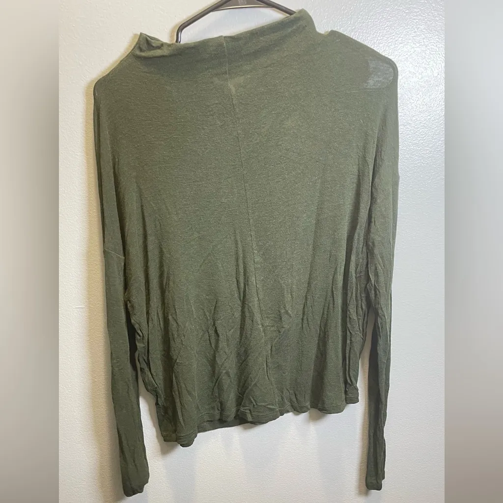 Aritzia Wilfred Lussac Mock Neck Knit Sweater Green Long Sleeve Top‎ Size Medium - Image 5