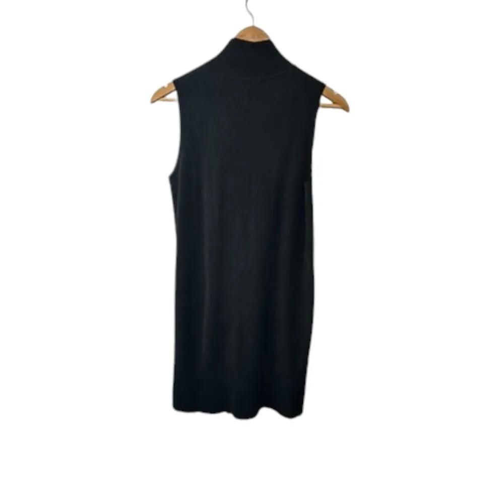 Cable & Gauge Black Mock Neck Sleeveless Ribbed Sheath Dress Women's Small New - Image 5