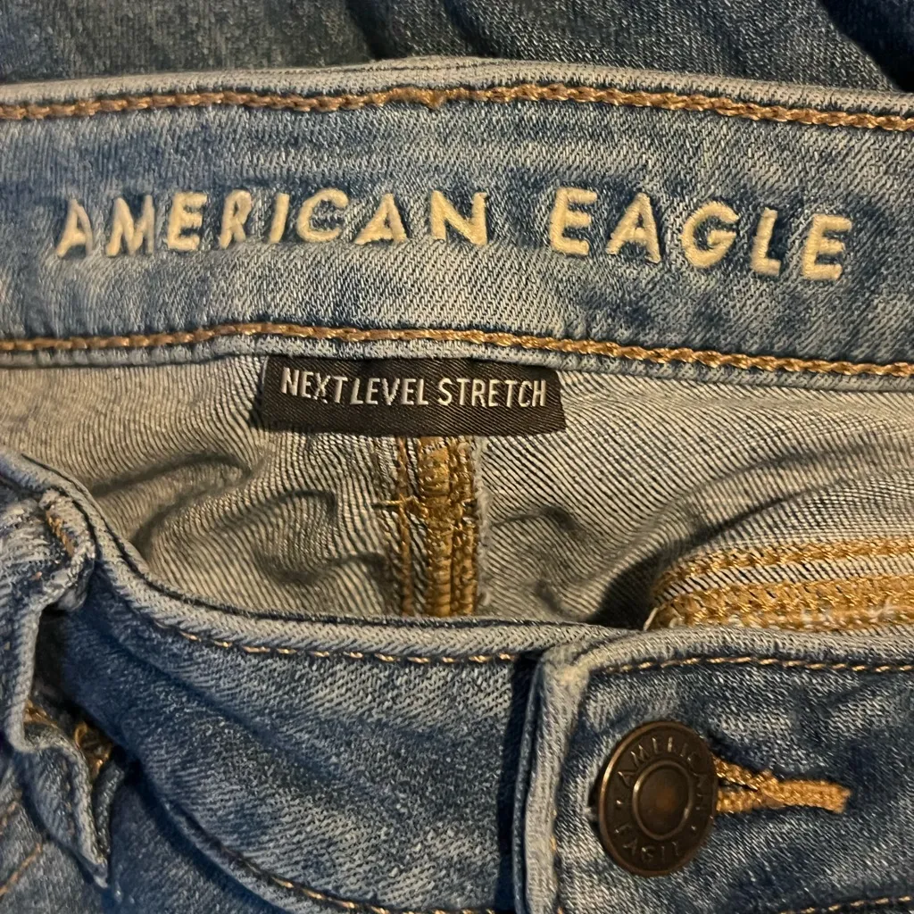 American Eagle Outfitters Dark Blue High Rise Jegging Crop Jeans - Image 4