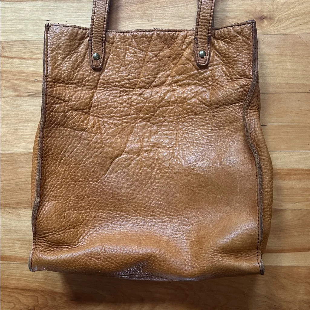 Leather Tote Tan - Image 2