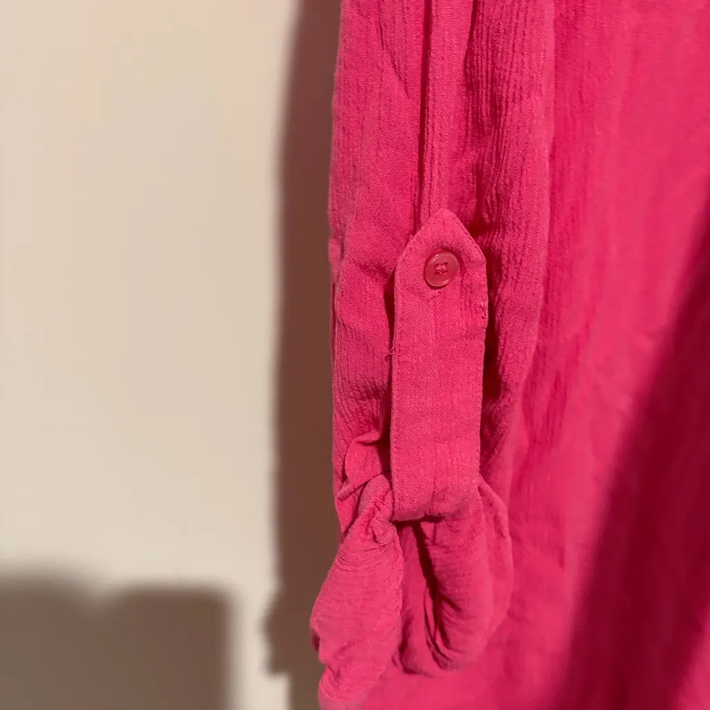 Elan‎ Women's Gauze Button-Up Shirt Blouse pink size medium - Image 6