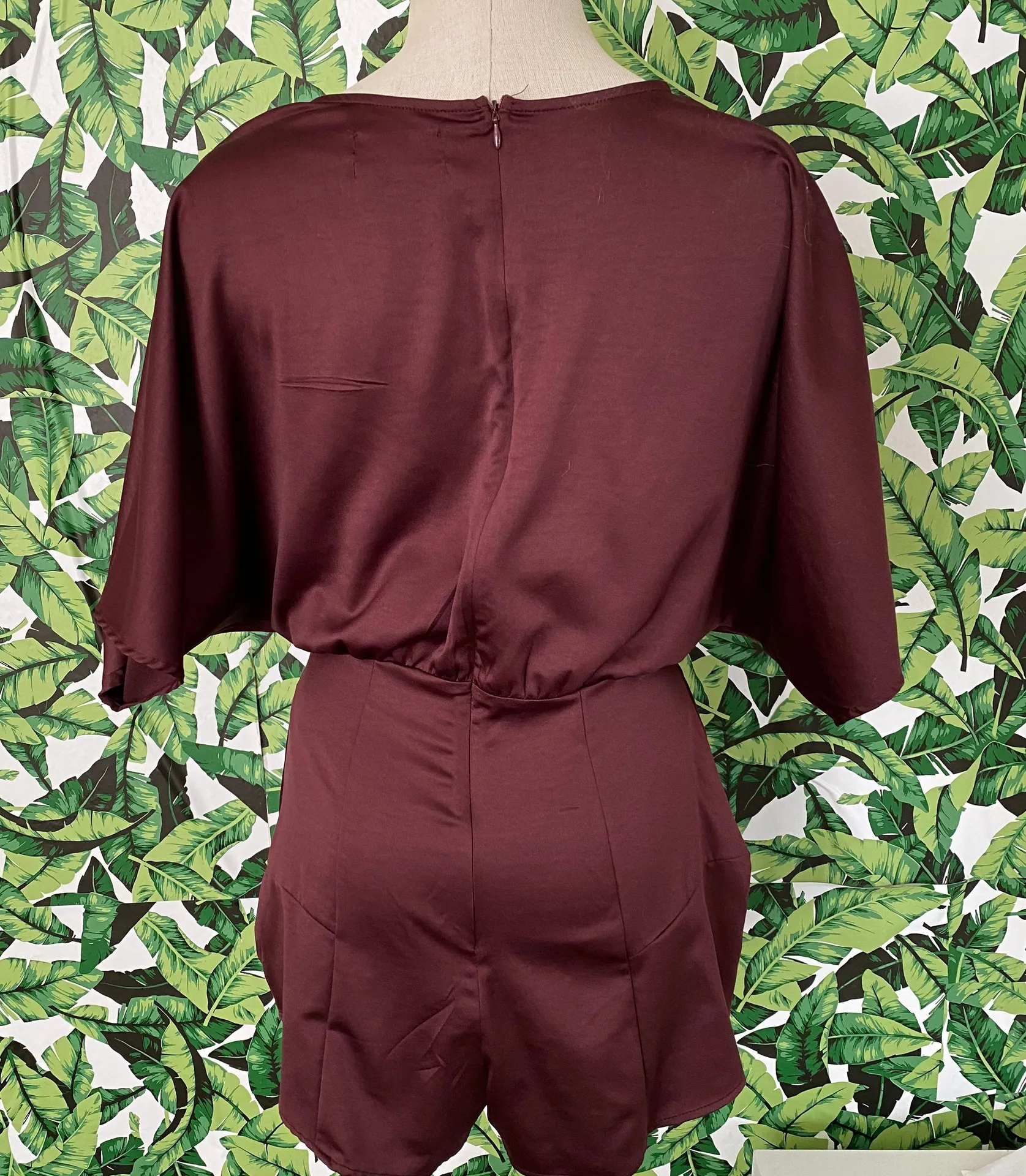 UO Satin V-Neck Wrap Front Romper 437 - Image 3