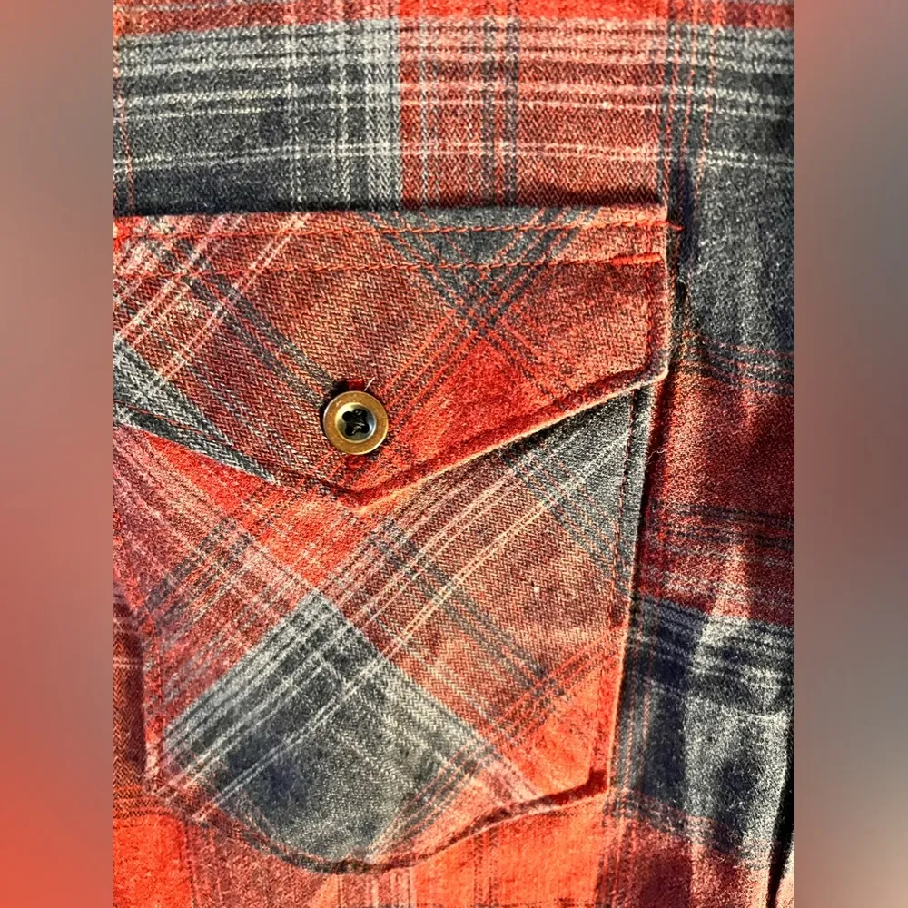 Wrangler shirt awesome plaid SP western shirt, great colors, EUC, quality, flex - Image 5