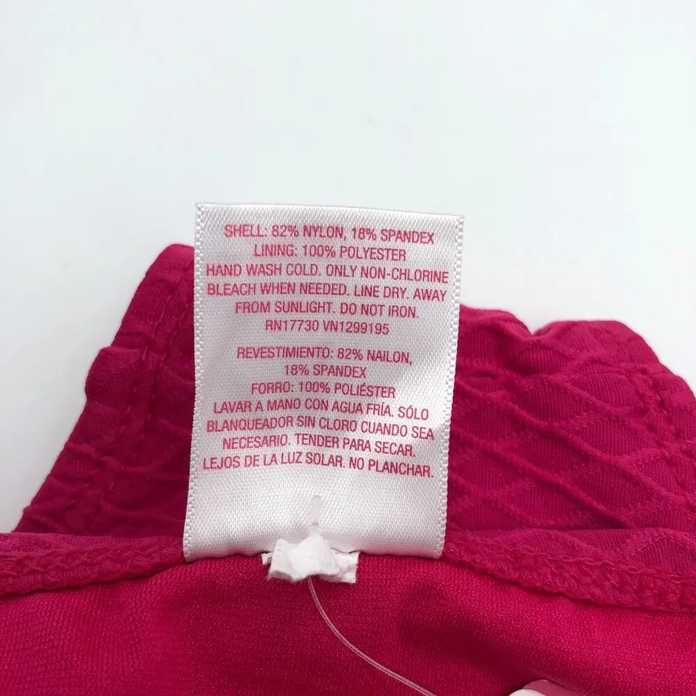 Xhilaration Womens Cheeky Bikini Bottoms Textured Hot Pink Large - Image 4