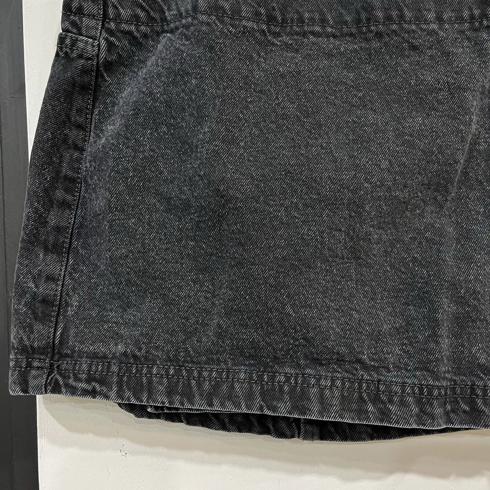 Cotton On  Black Denim Wrap Mini Skirt Size 8 Side Tie - Image 2