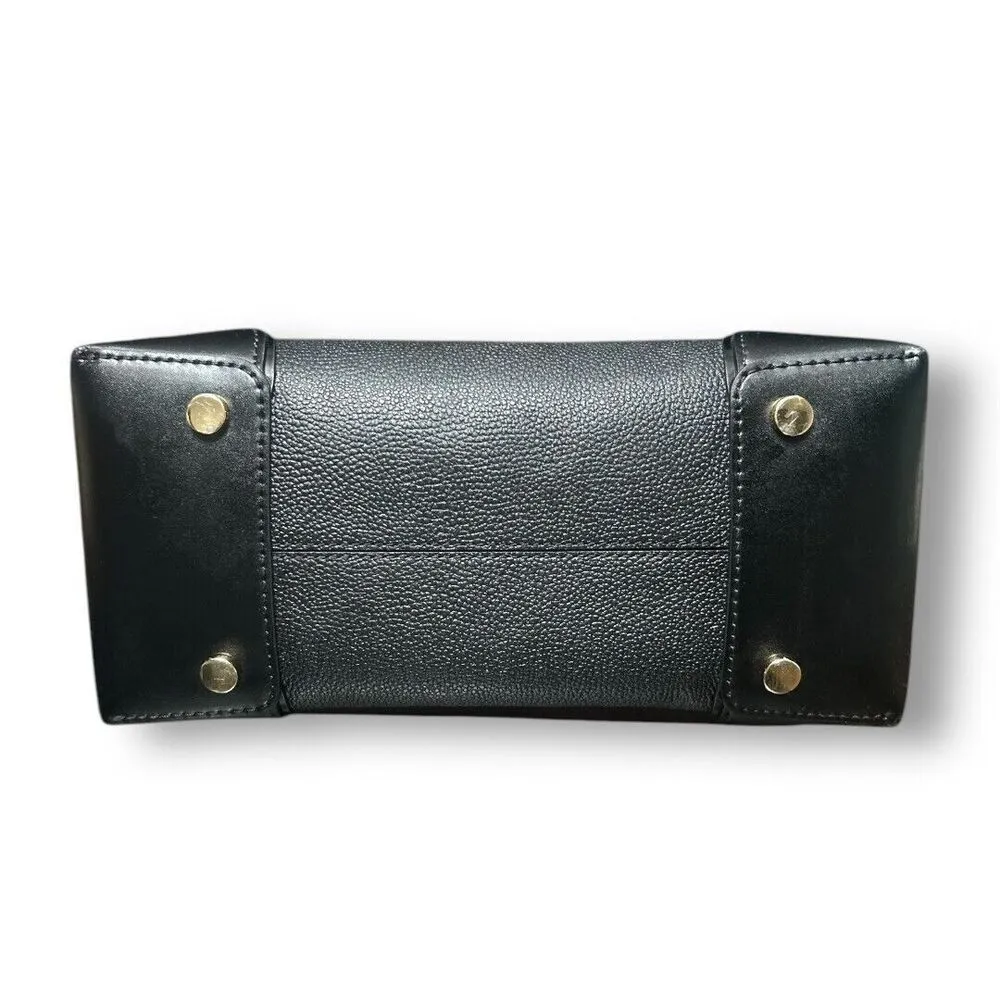 Michael‎ Kors Mercer Gallery Leather Tote Black Gold Hardware Center Zip Pebbled - Image 6