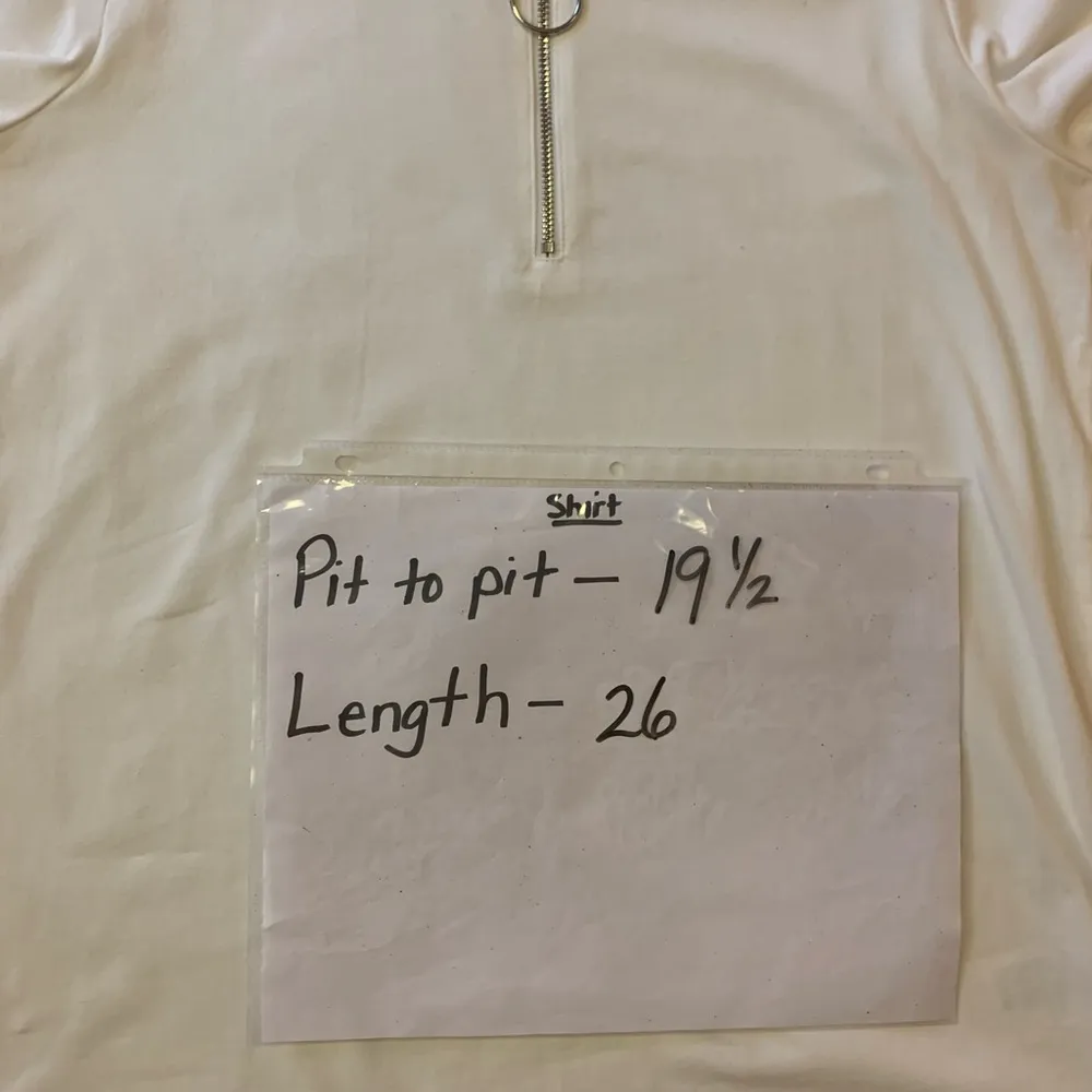 Belle by Kim Gravel Top Small White TripleLuxe Knit Puff Sleeve Polo Half Zip - Image 6