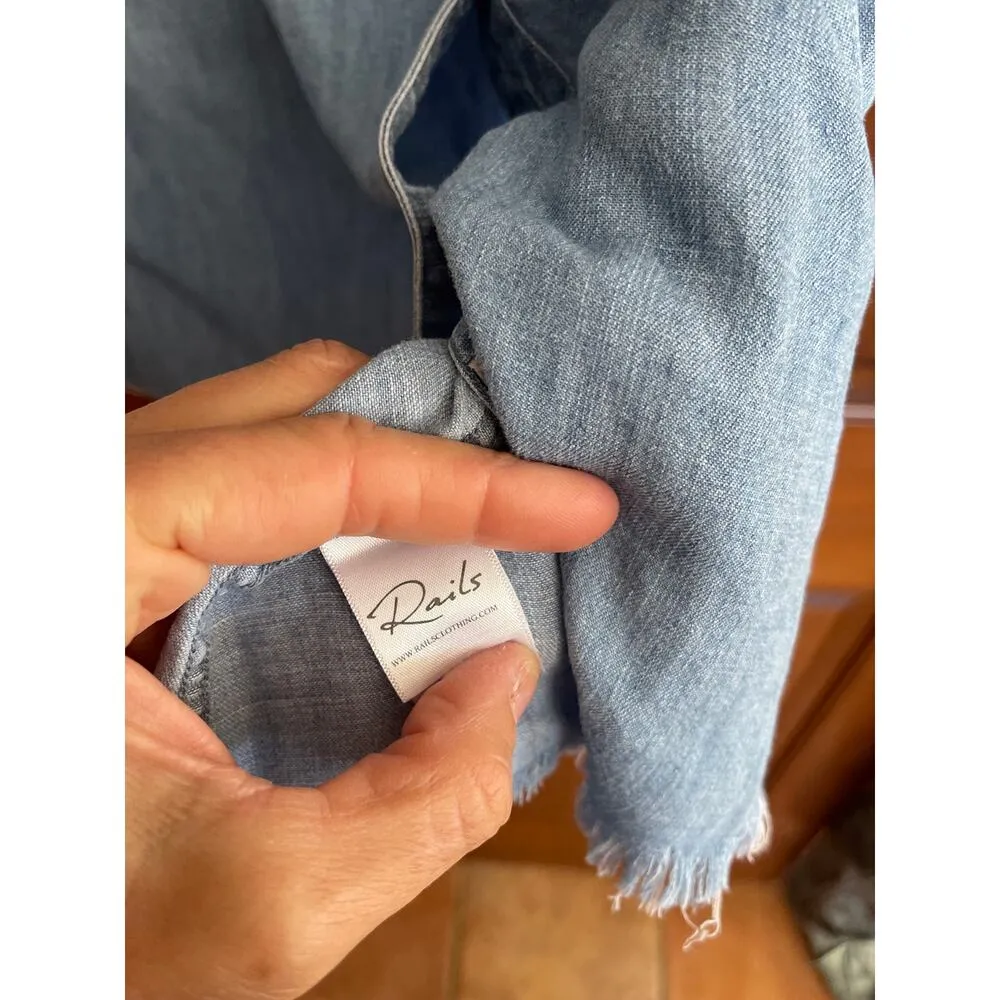 RAILS WESTERN CHAMBRAY BUTTON DOWN DRESS SMALL - Image 4