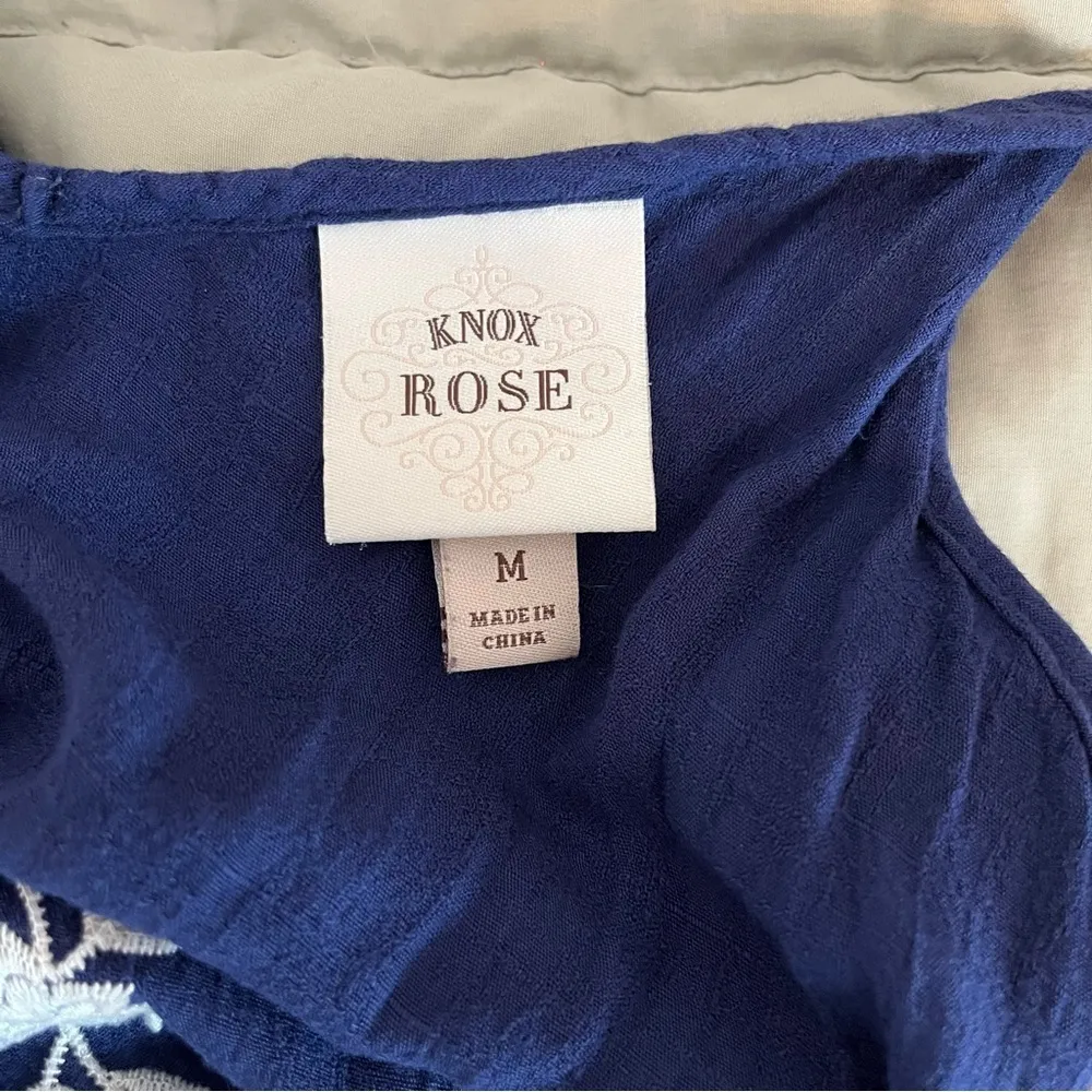 Knox Rose Floral Embroidered Front Tie Jumpsuit - Size Medium - Image 8