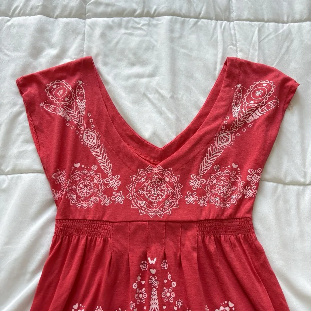 Vintage 90s Y2K Womens Small Pink Geometric Midi Dress Coquette Dainty Romantic - Image 3