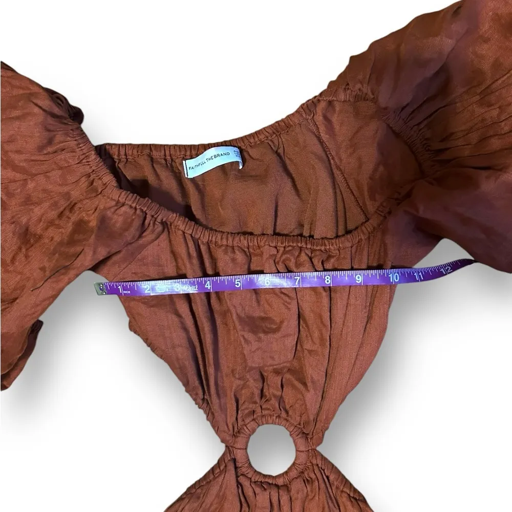 Faithfull the Brand Almero Mini Dress Plain Spice size USA 2 AUS 6 color rustic - Image 10