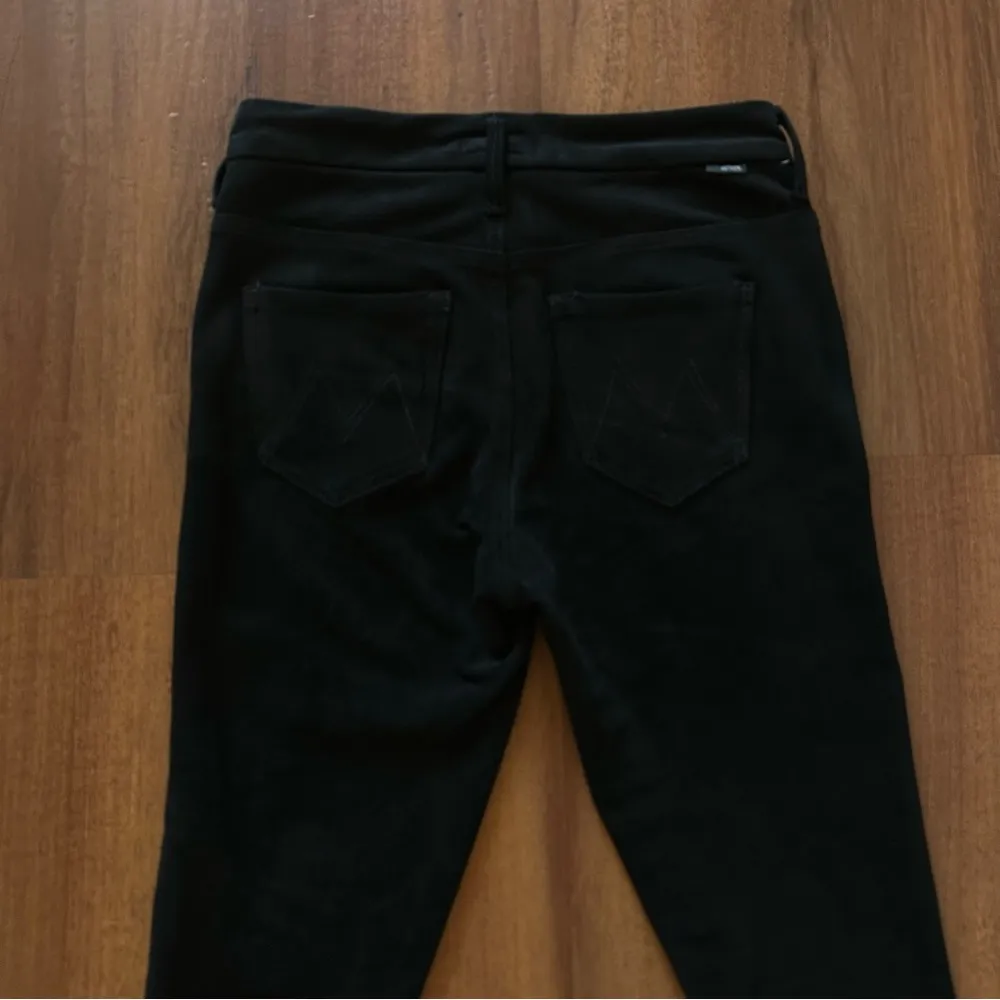 MOTHER Faux Suede High Waisted Looker in Tricks of the Trade Black Size 25 - Image 8