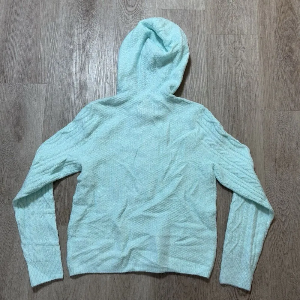 COURT & ROWE‎ Hooded Cable Knit Bennett Sweater Cool Mint Green Size M Size M - Image 2