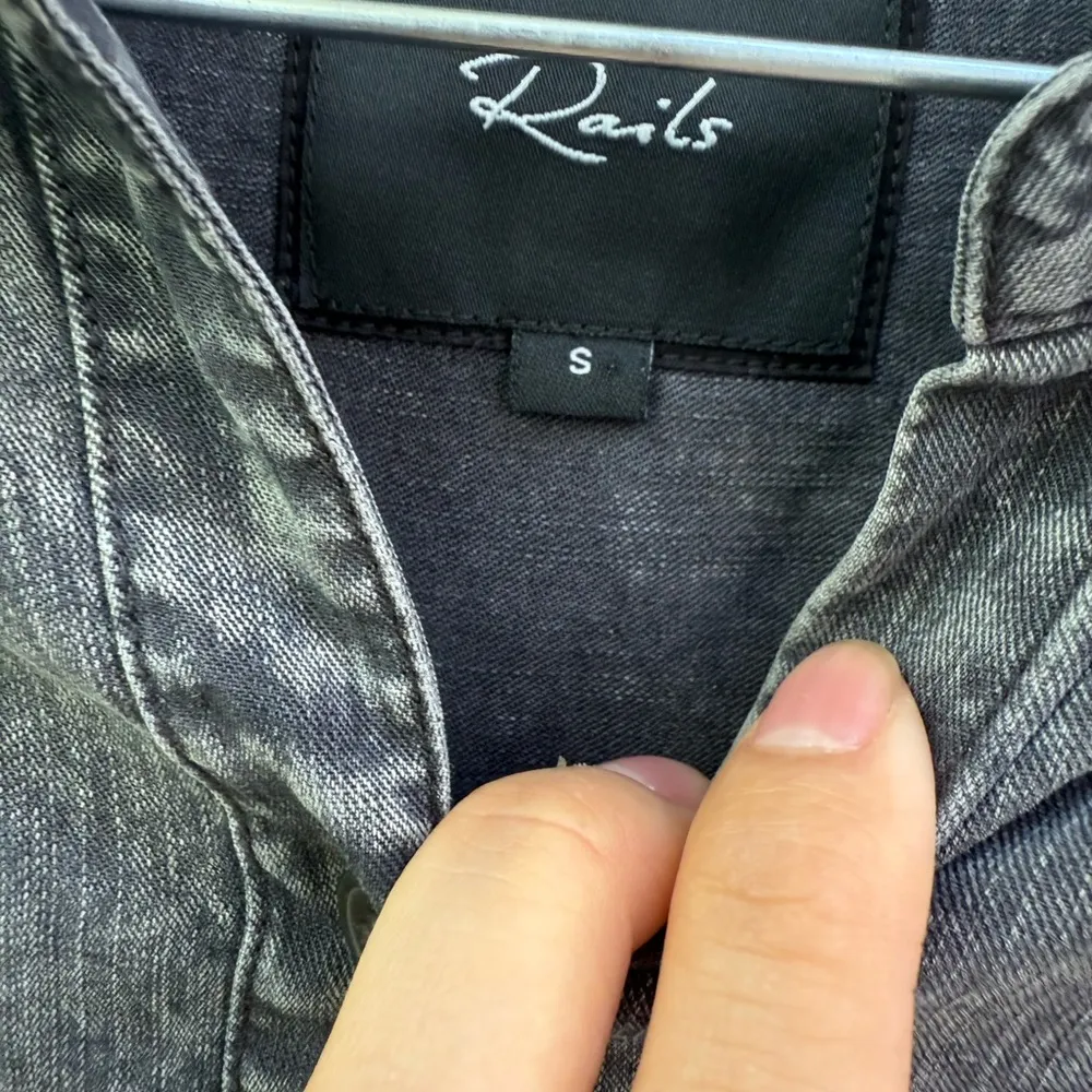 Rails Adele Dress - Black Acid Wash $218 size S - Image 5