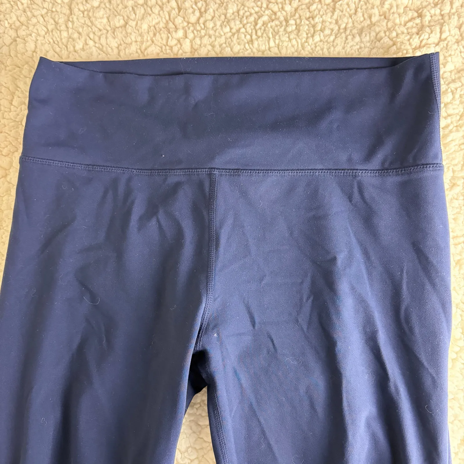 Fabletics Cashel Foldover PureLuxe Leggings Size XL Navy Blue Ruched Gym Yoga - Image 5