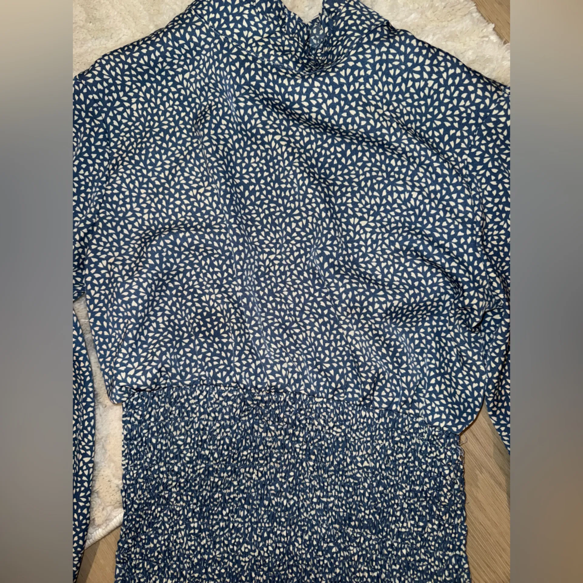 SHEIN Long Sleeve Blue and White Dress - Image 2