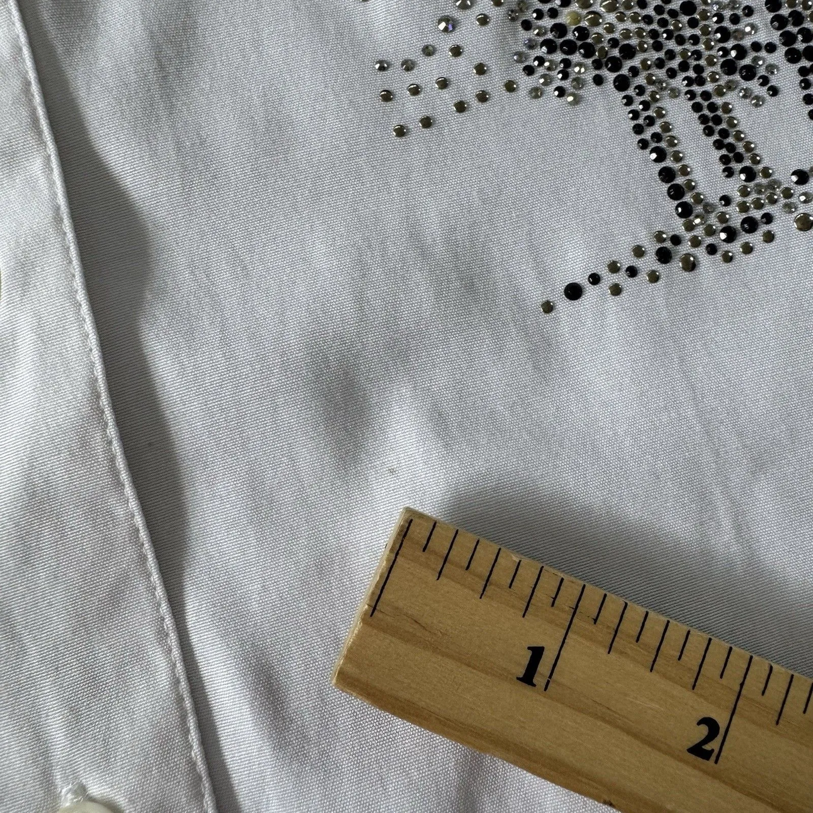 Vintage Christine Alexander Swarovski Crystal Embellished Top Size XL Western White - Image 12