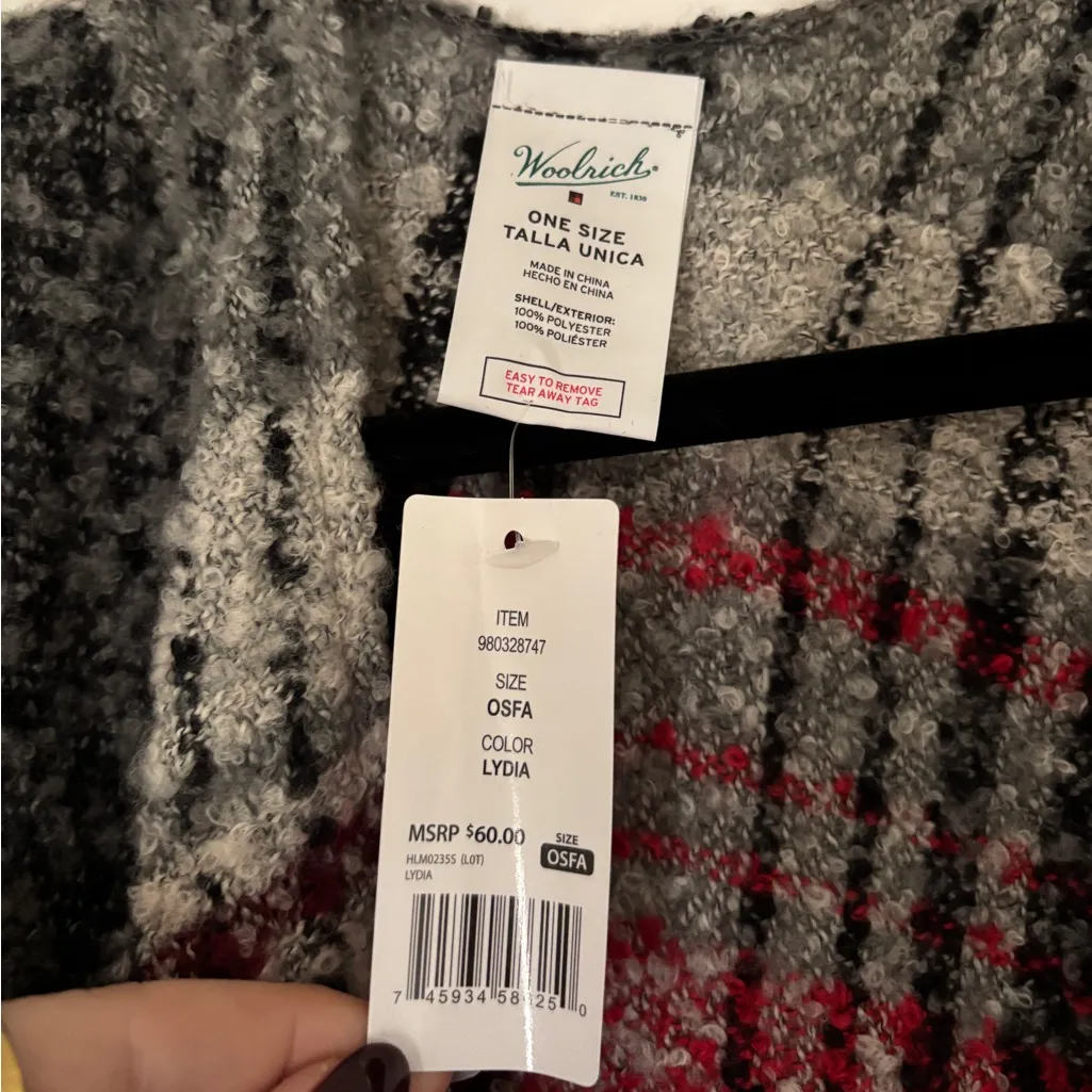 NWT Woolrich Red Tartan Plaid Cozy Blanket Wrap - Image 5