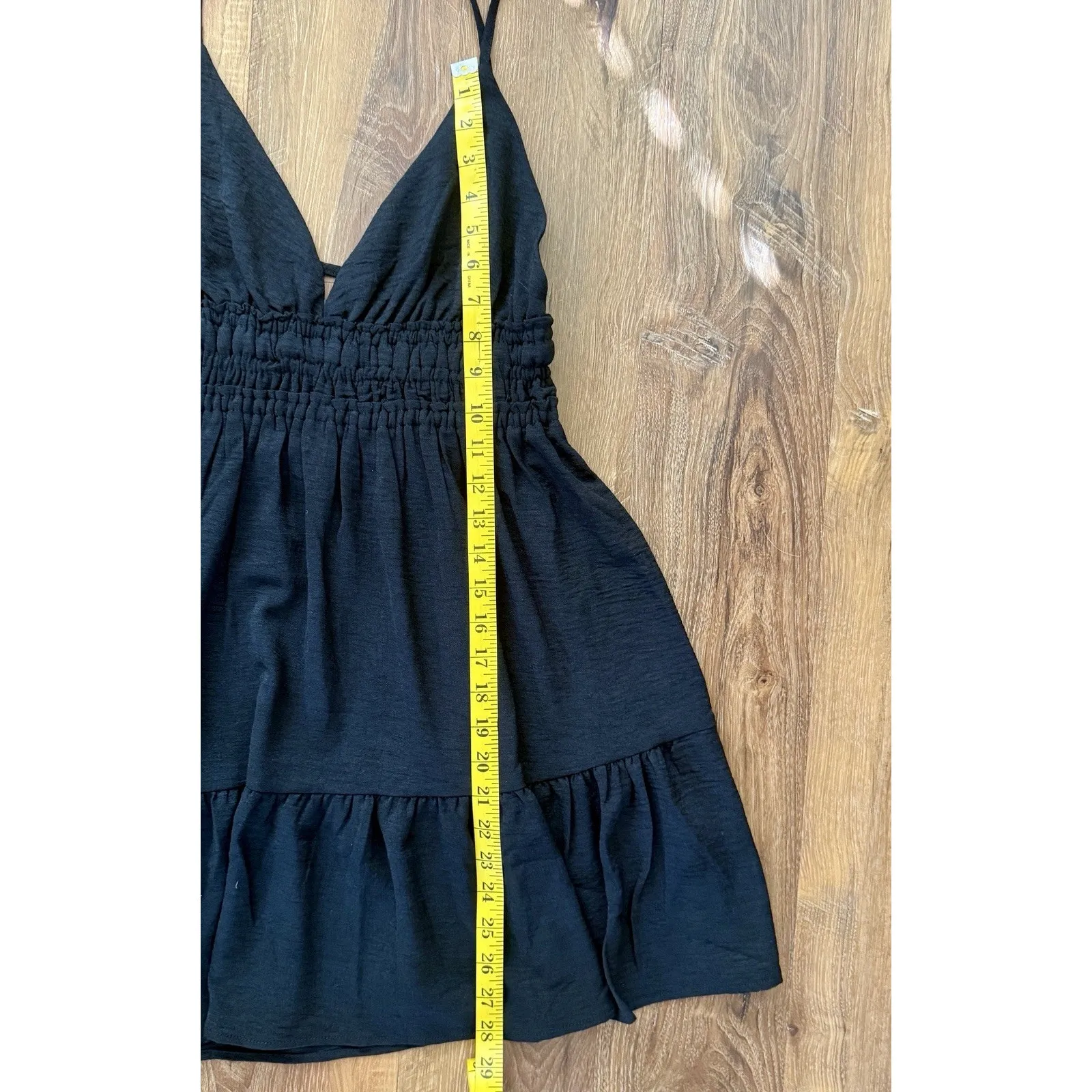 Inspired Hearts Black Mini Dress Sleeveless Smocked Casual Summer XL EUC - Image 5