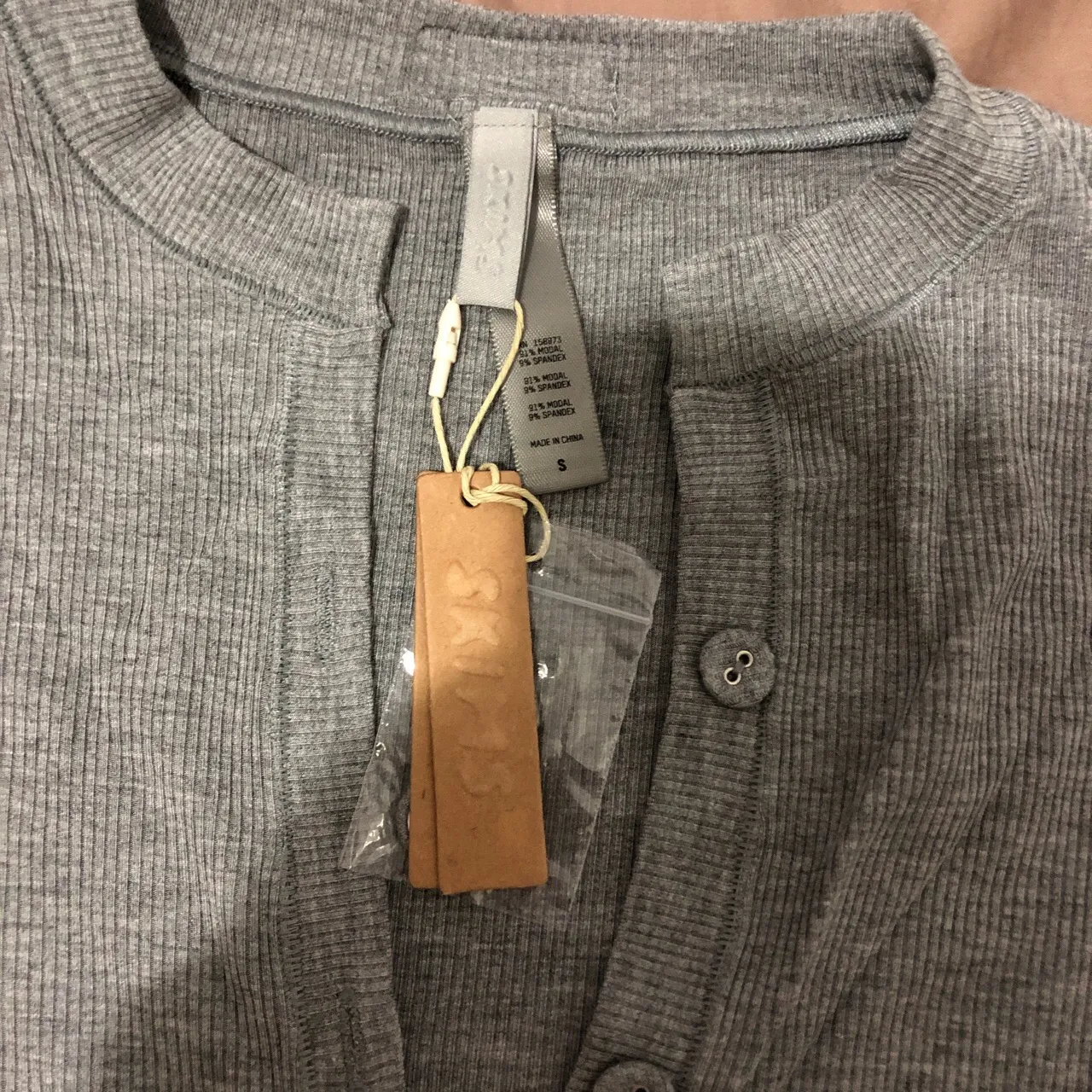 SKIMS Soft Lounge Button Up Henley Onesie - Image 3