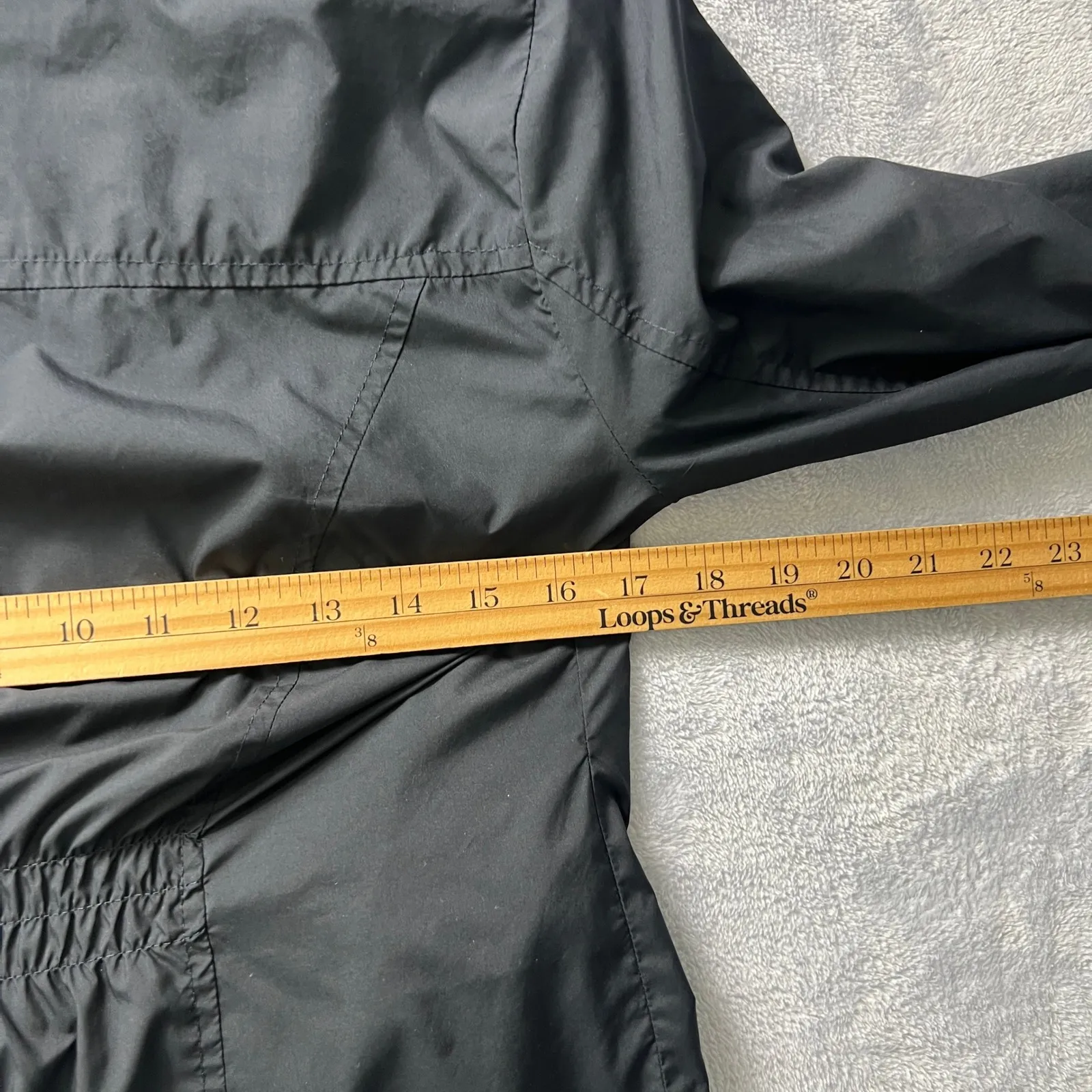 Hollister Hooded Windbreaker Jacket Medium Women Black Lightweight Casual Zip Up - Image 6