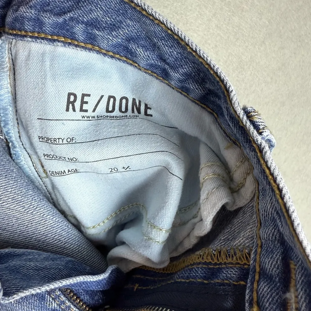 Re/Done Women’s High-Rise Super Flare Light Wash Jeans Raw Hem size 29 - Image 7