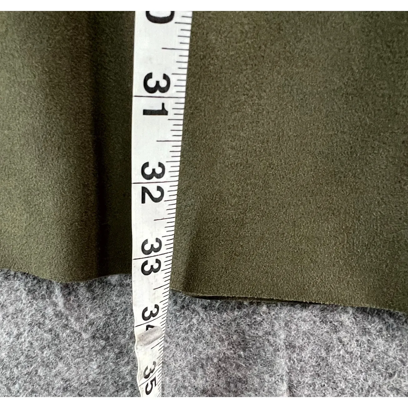 Carolina Belle Long Blazer Jacket Women M Olive Green Faux Suede Snap Minimalist - Image 10
