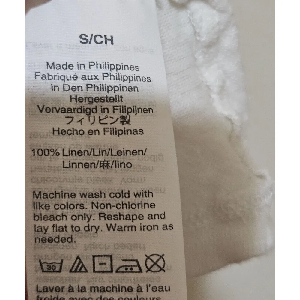 J Crew Linen Tiered Tank Top Womens Size S Lightweight Tee White - Image 5