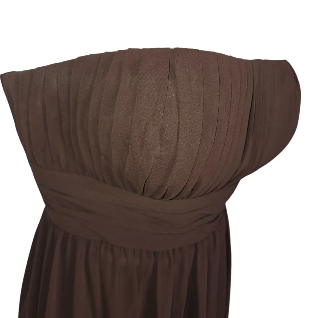 Bill Levkoff Chocolate Strapless Gown Formal Bridesmaid Dress Size 6 - Image 3